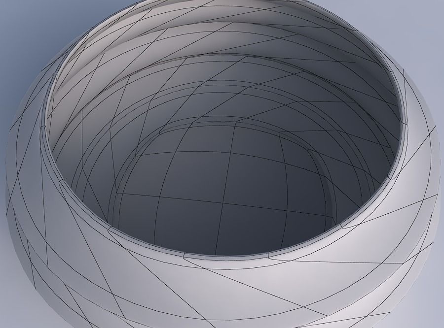 Bowl spheric squeezed wide with pronounced horizontal sections 3D print model_6