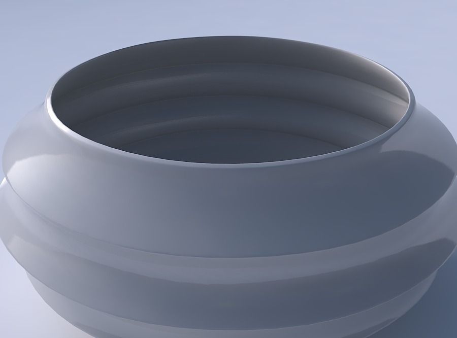 Bowl spheric squeezed wide with pronounced horizontal sections 3D print model_3