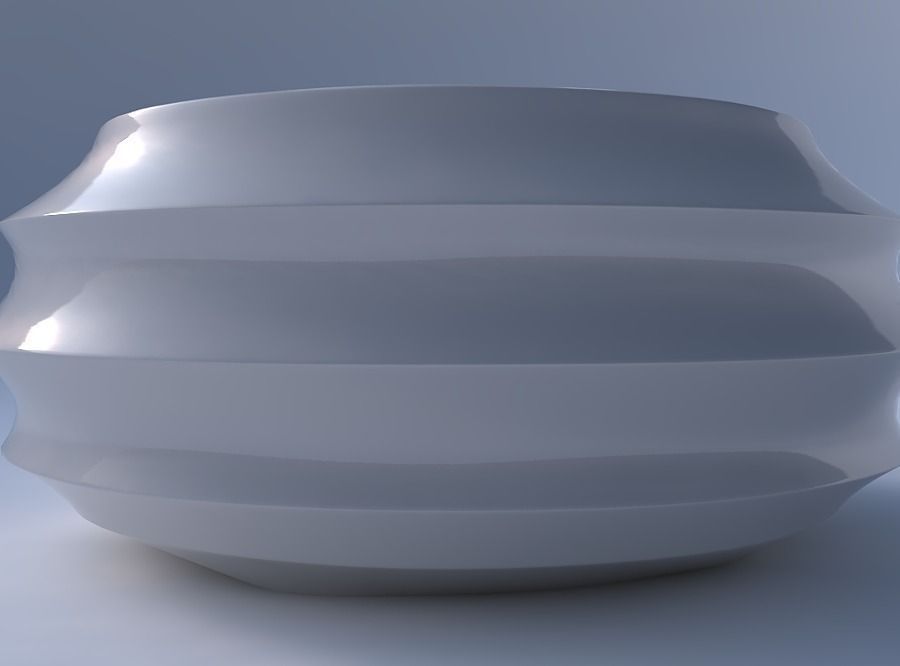 Bowl spheric squeezed wide with pronounced horizontal sections 3D print model_4