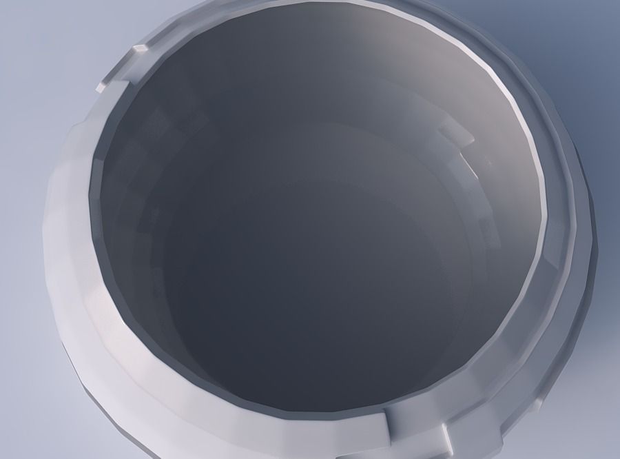 Bowl spheric squeezed wide with sharp ribbons 3D print model_2