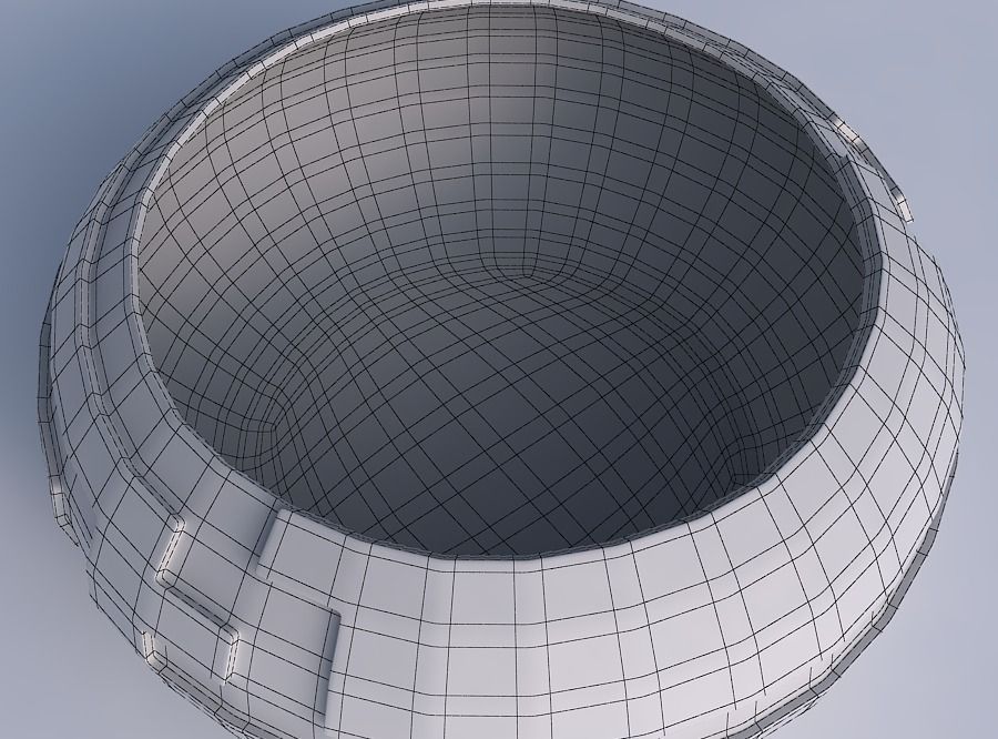 Bowl spheric squeezed wide with sharp ribbons 3D print model_6