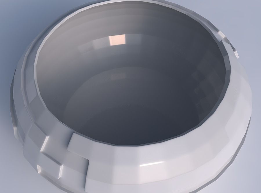 Bowl spheric squeezed wide with sharp ribbons 3D print model_1