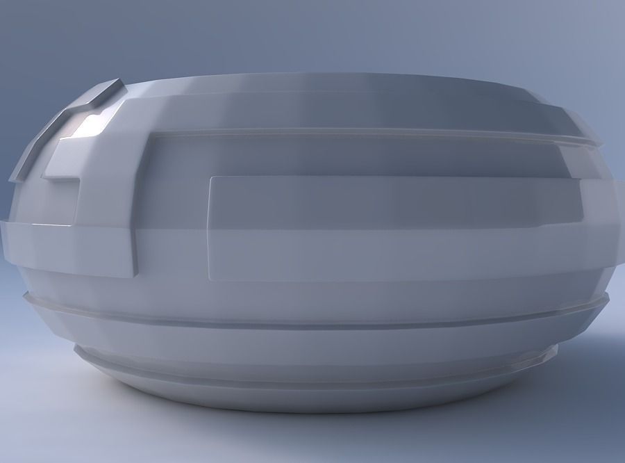 Bowl spheric squeezed wide with sharp ribbons 3D print model_4