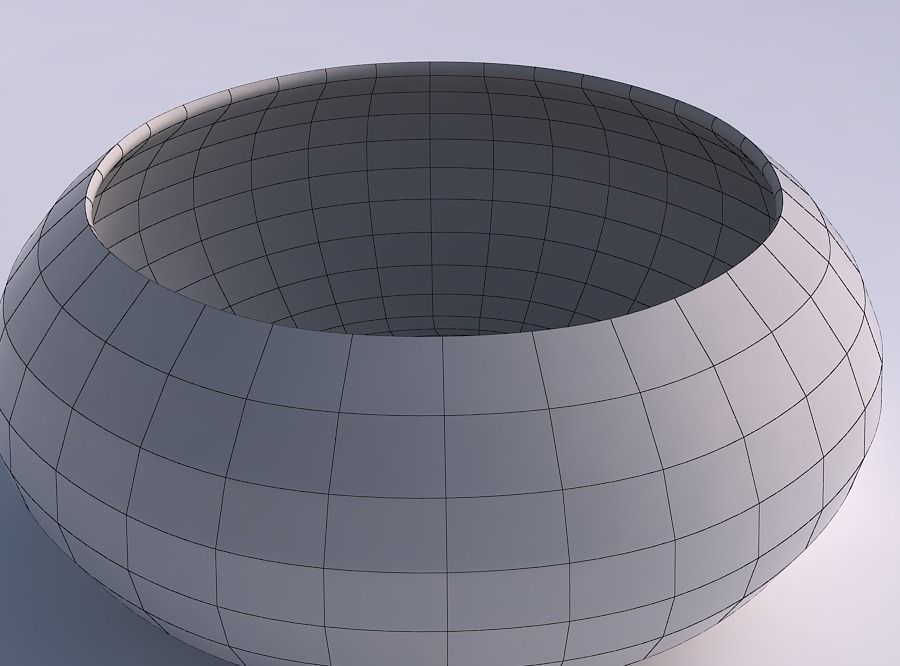 Bowl spheric squeezed wide with small horizontal sections 3D print model_5