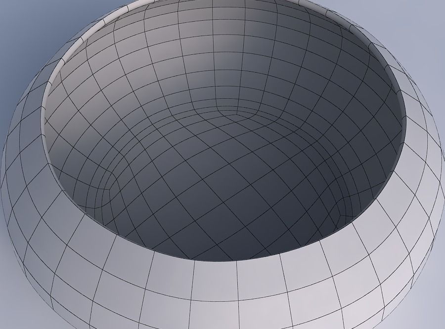 Bowl spheric squeezed wide with small horizontal sections 3D print model_6