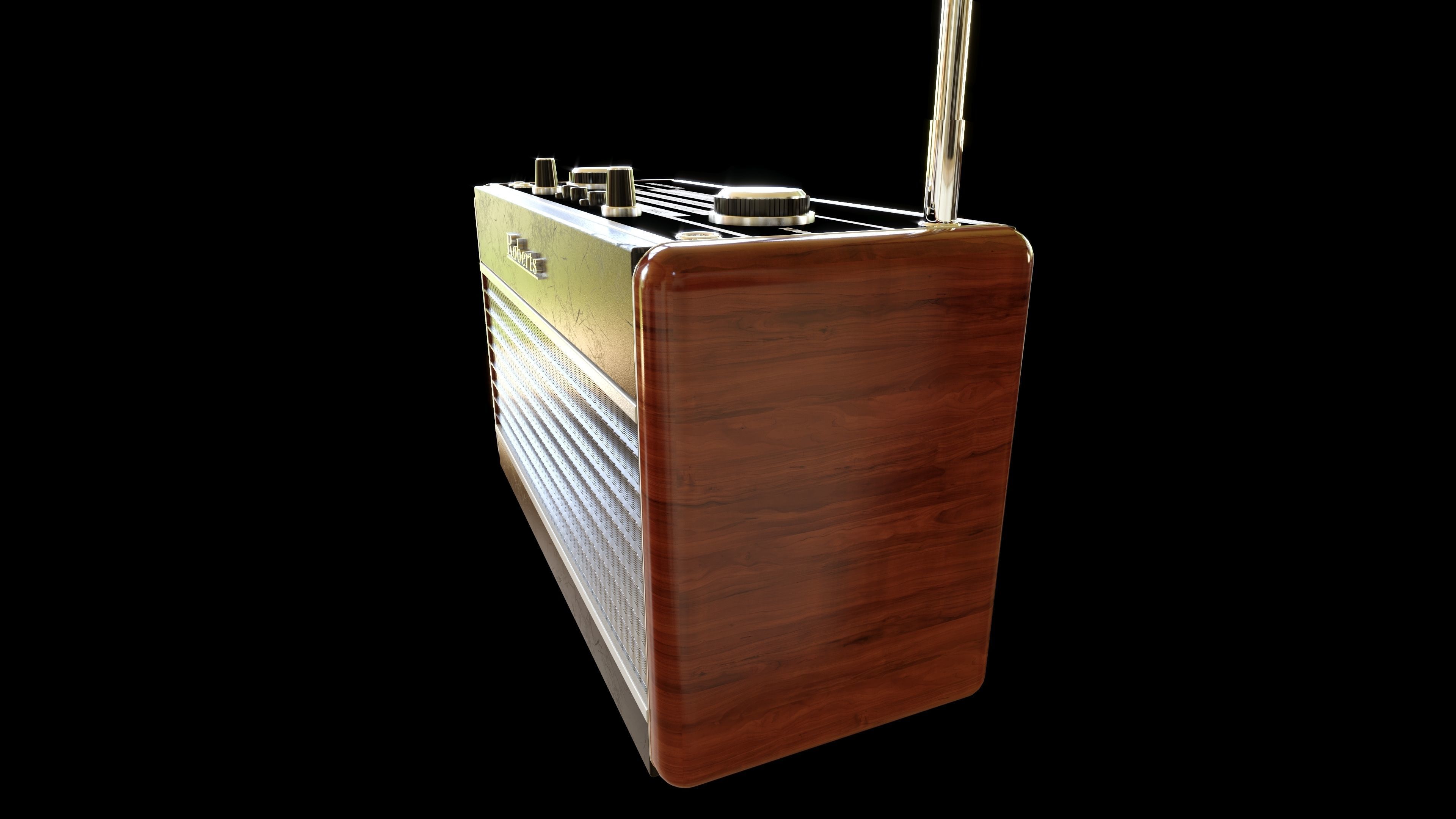 Vintage Radio 3D model_3