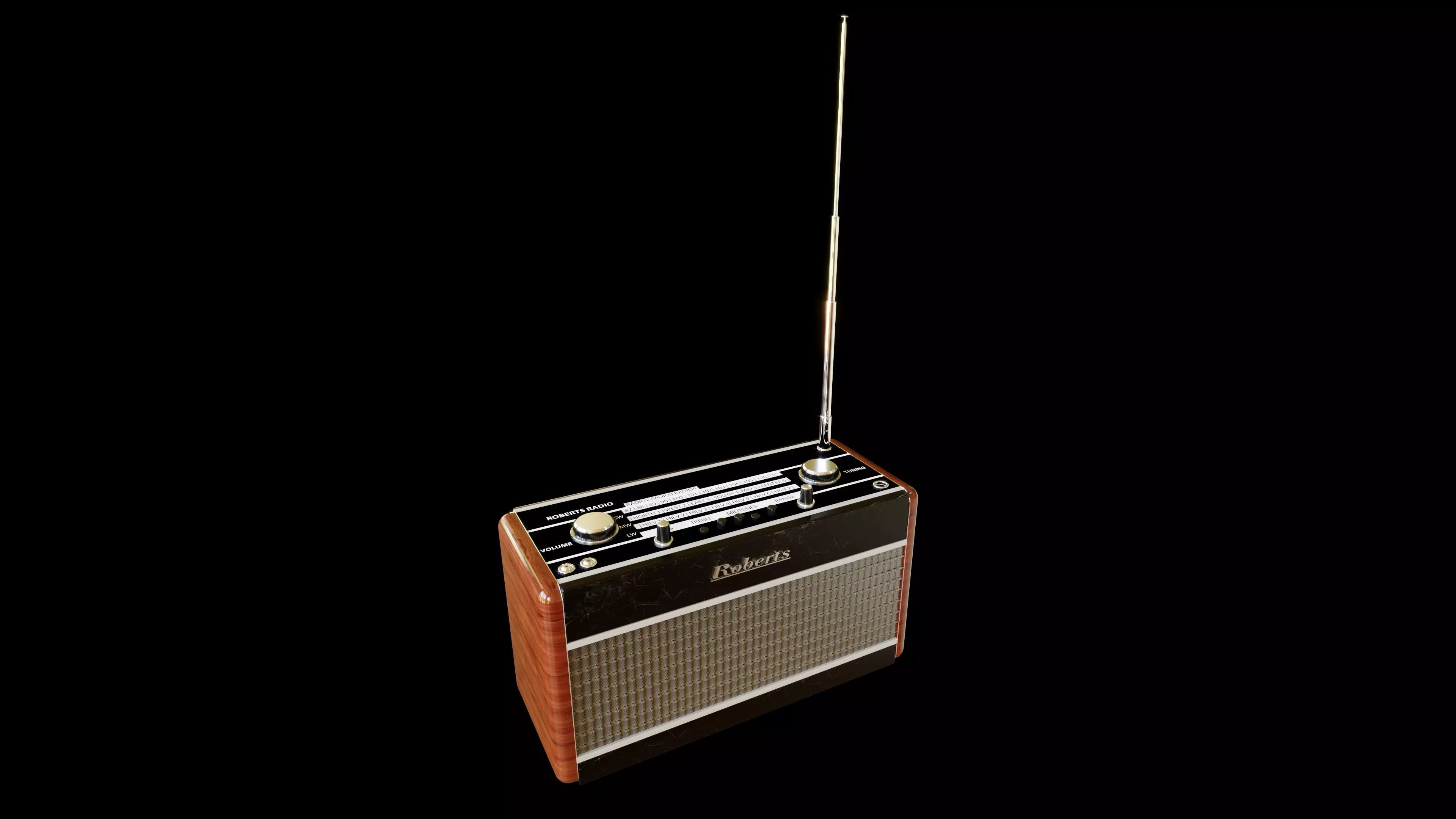 Vintage Radio 3D model_0