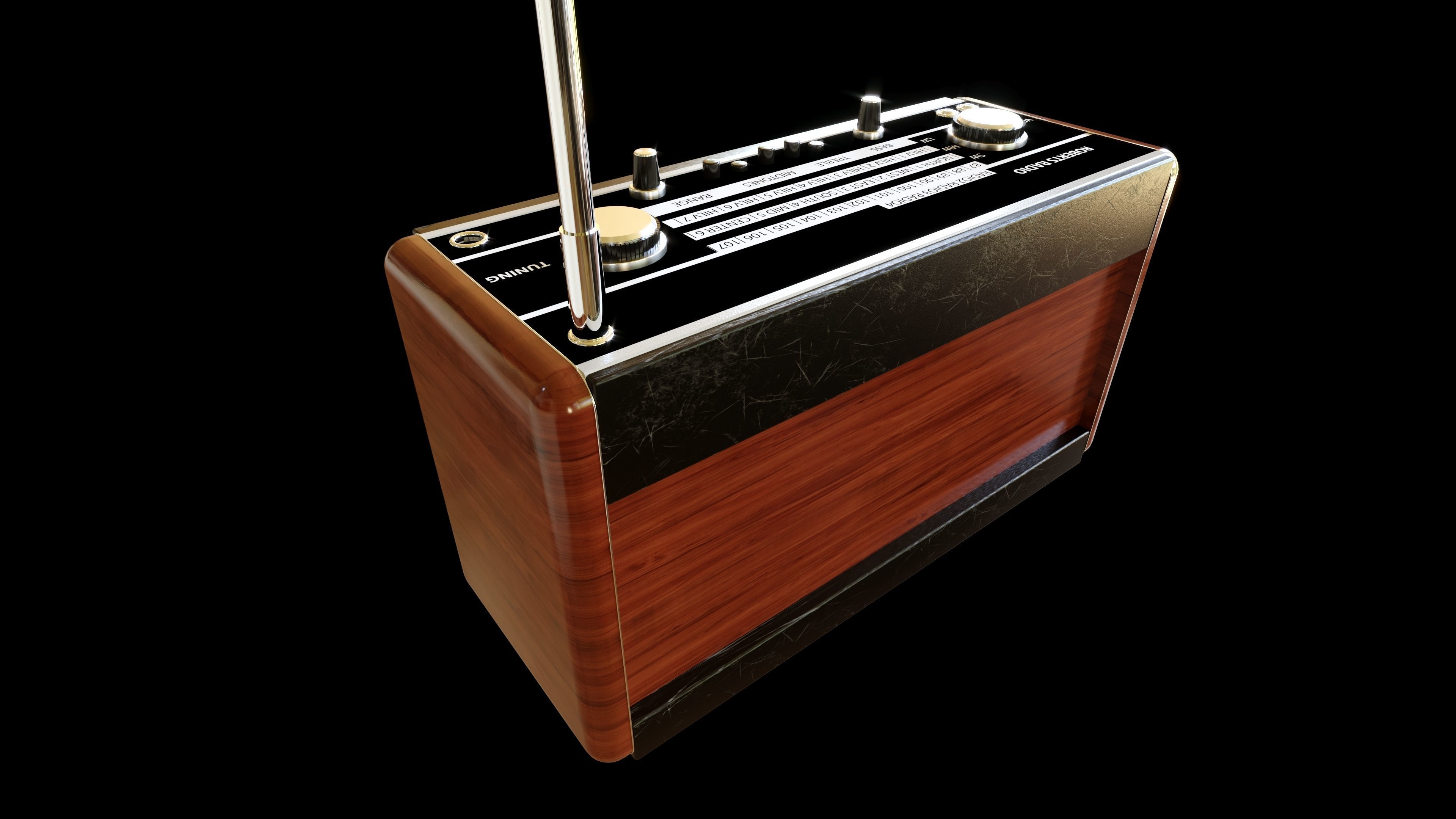 Vintage Radio 3D model_4