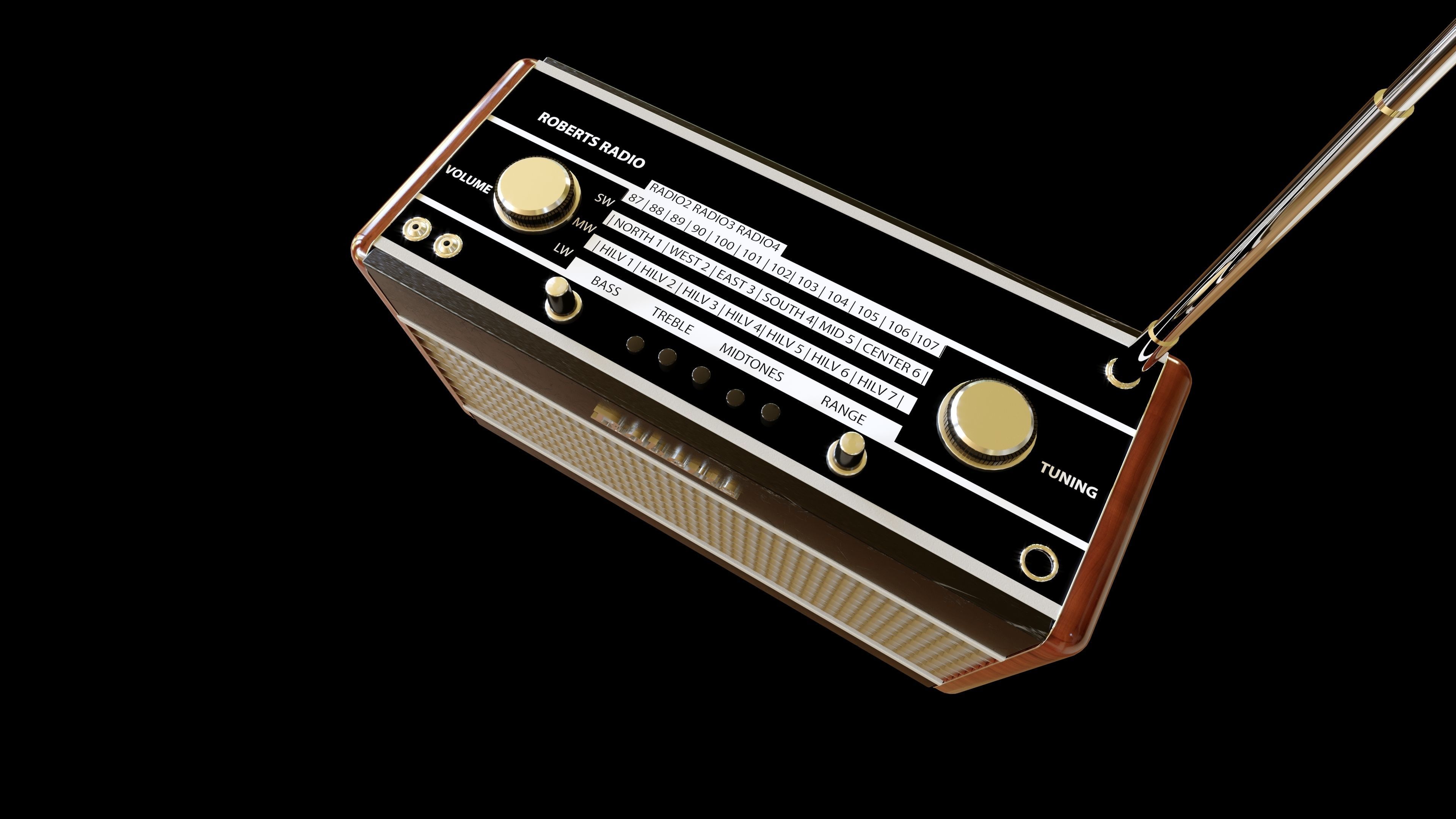 Vintage Radio 3D model_2