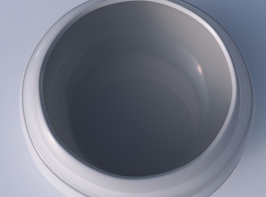 Bowl spheric squeezed wide with smooth horizontal ribbons 3D print model_2