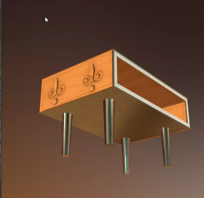coffeeTable3 coffee table with drawer Low-poly 3D model