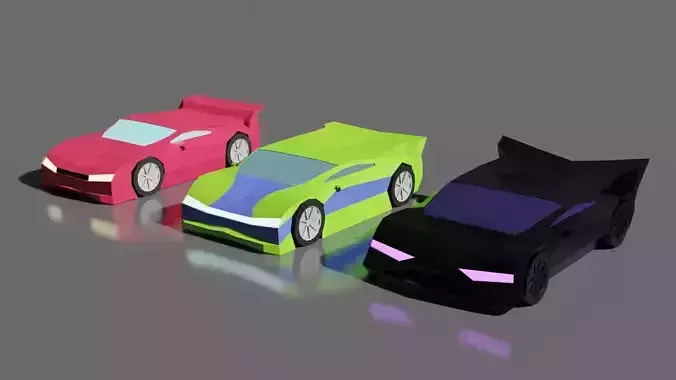 Low-poly sports cars Low-poly 3D model