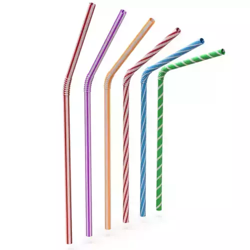 Rigged Drink Straw 3D model