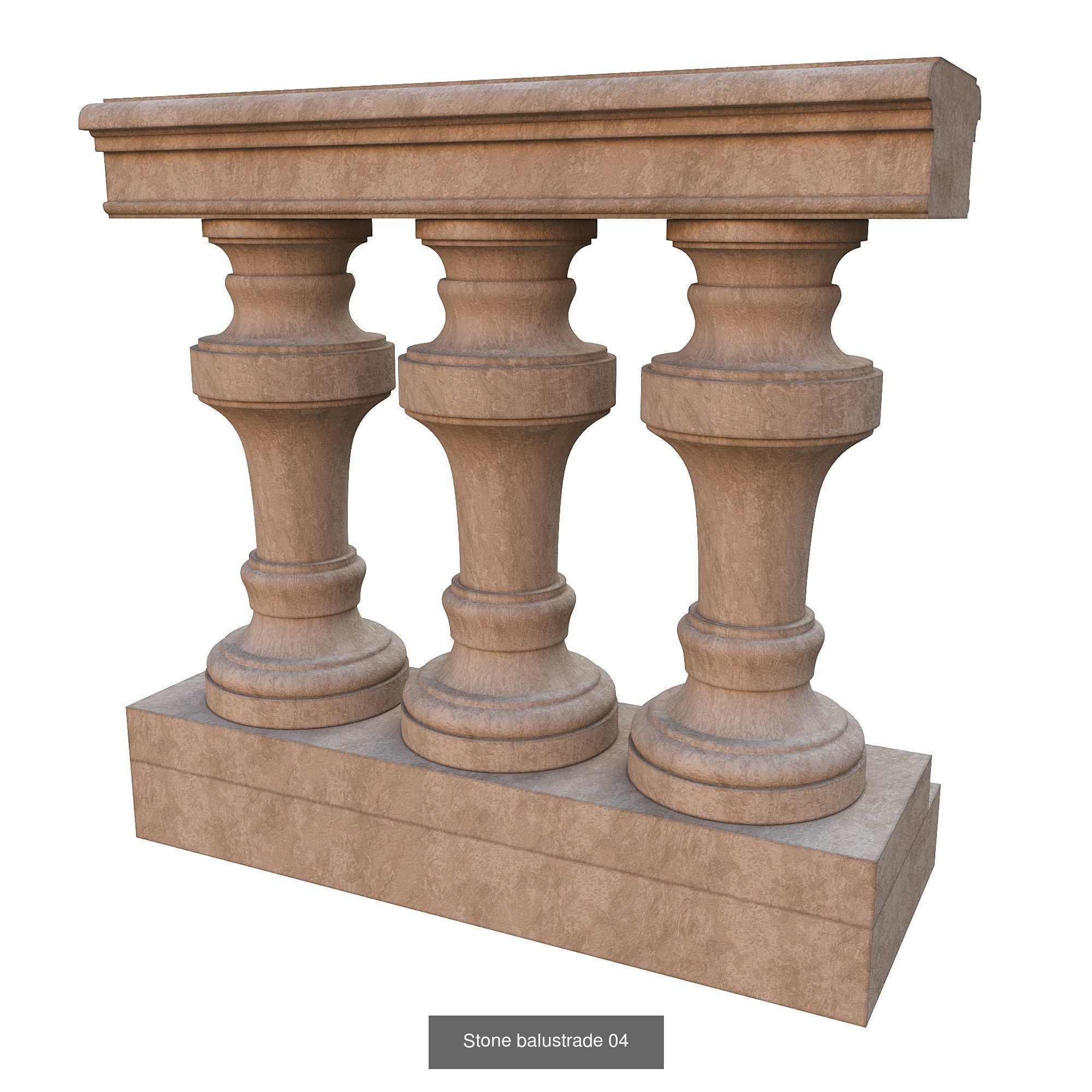 Stone balustrades 01-05 3D Model Collection_4