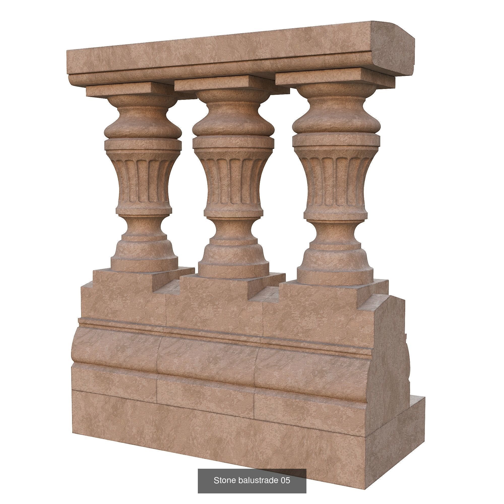 Stone balustrades 01-05 3D Model Collection_5