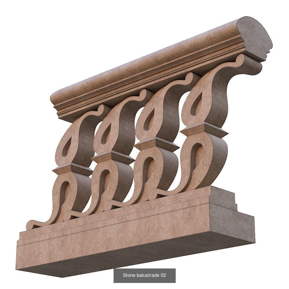 Stone balustrades 01-05 3D Model Collection_2