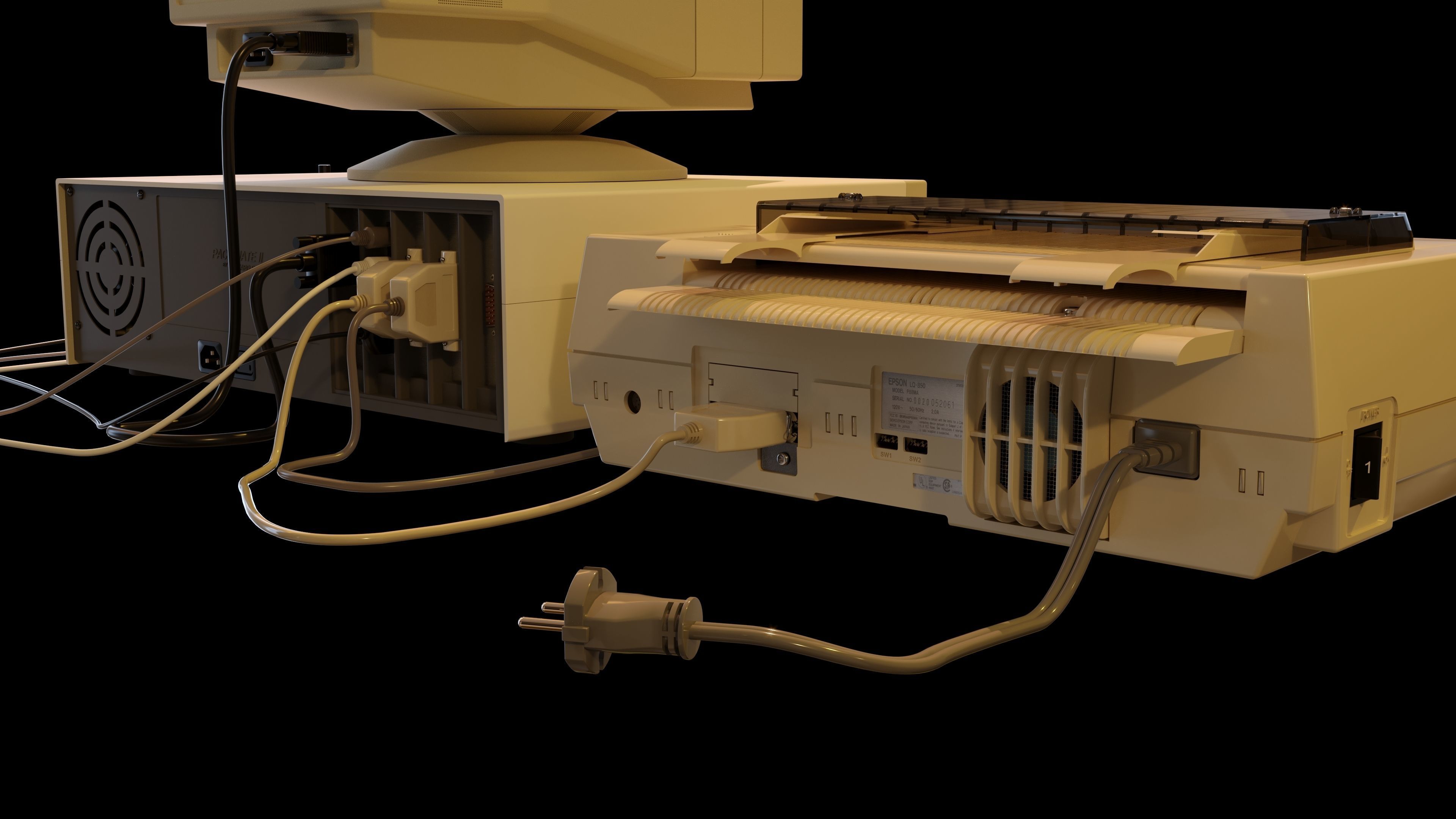 Vintage PC Bundle 7 in 1 3D model_3