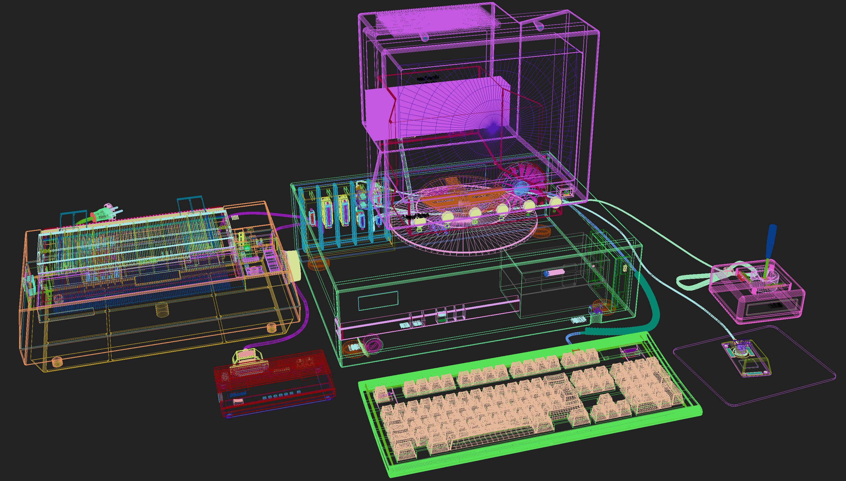 Vintage PC Bundle 7 in 1 3D model_6