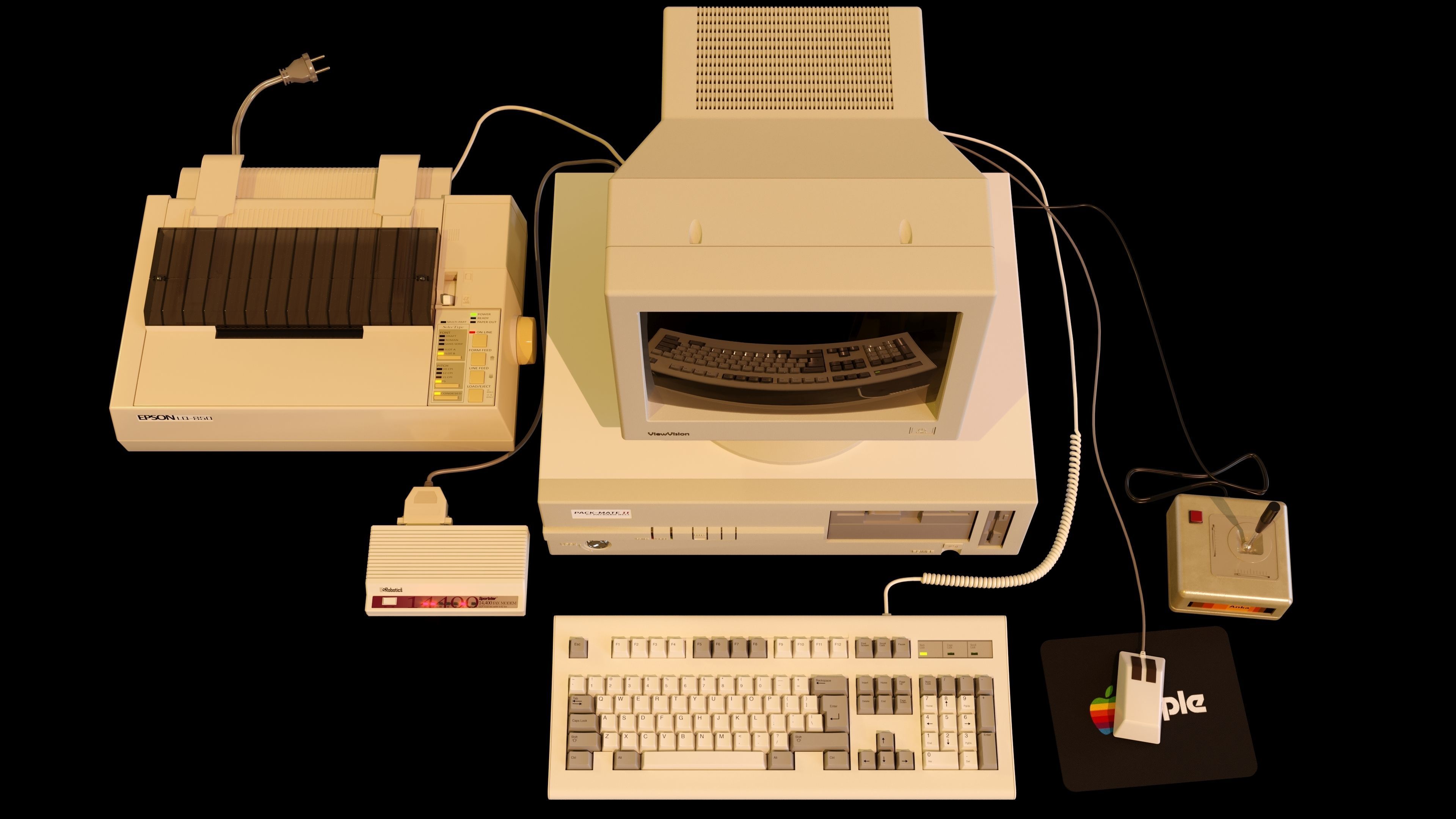 Vintage PC Bundle 7 in 1 3D model_5