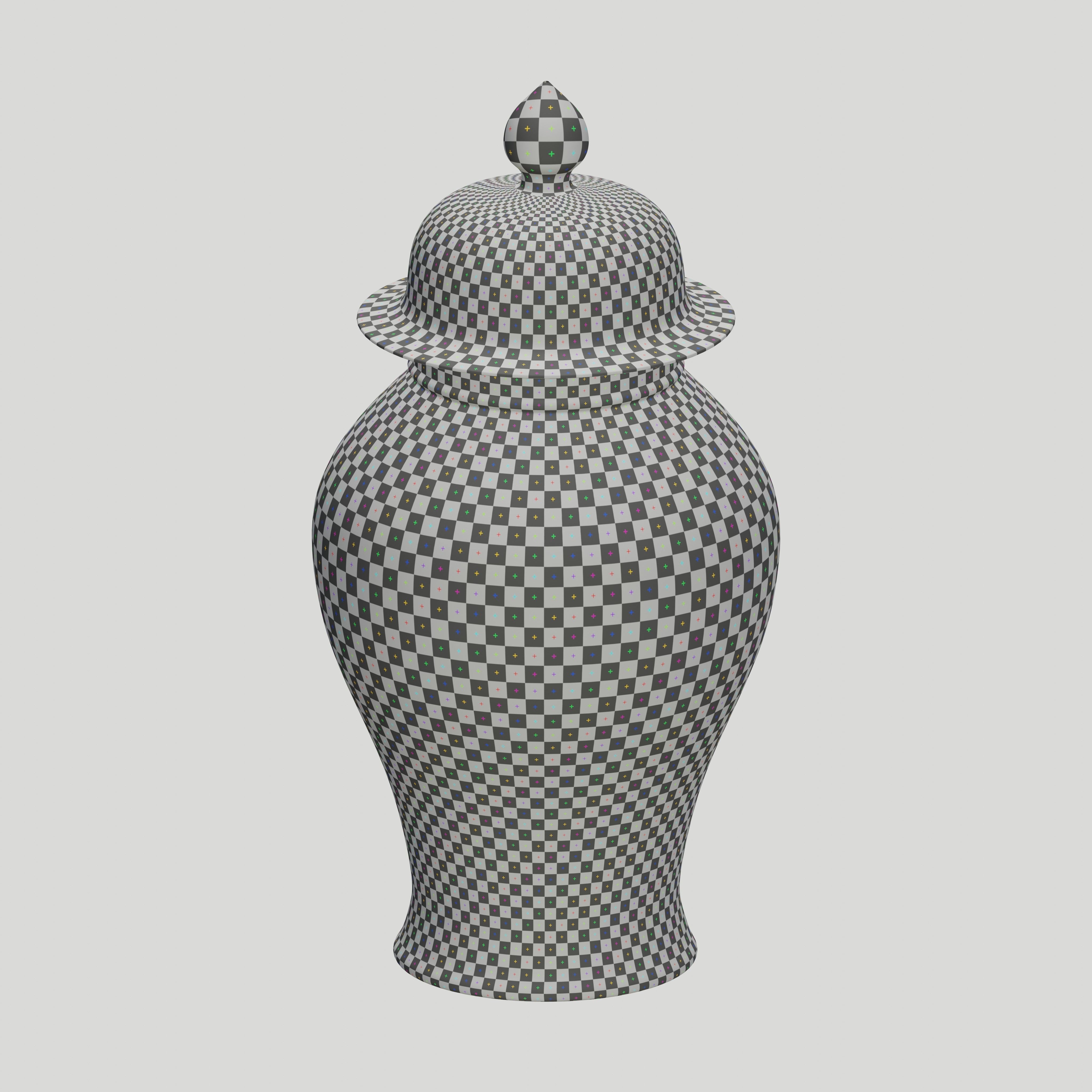  Floral ginger jar Low-poly 3D model_10