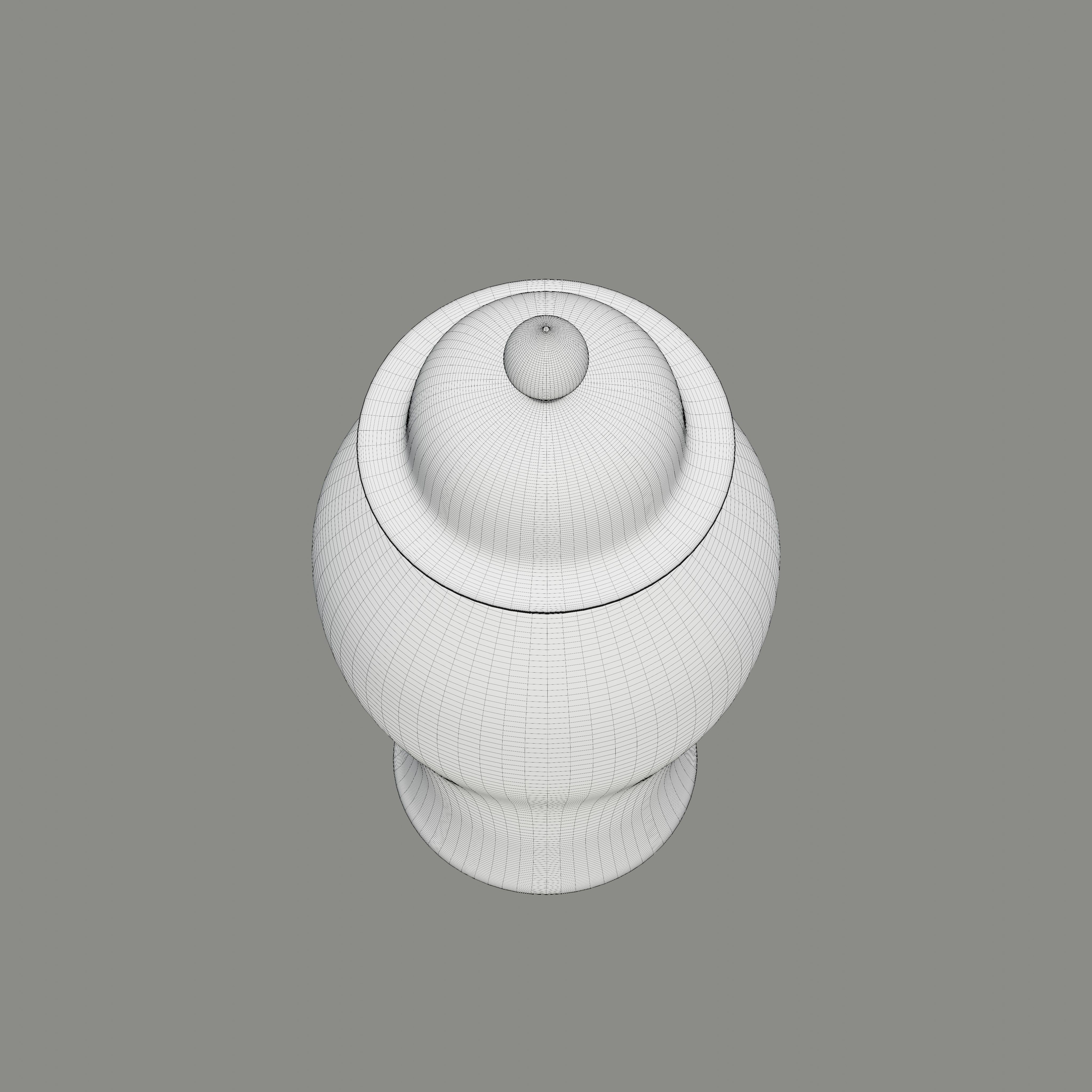  Floral ginger jar Low-poly 3D model_7