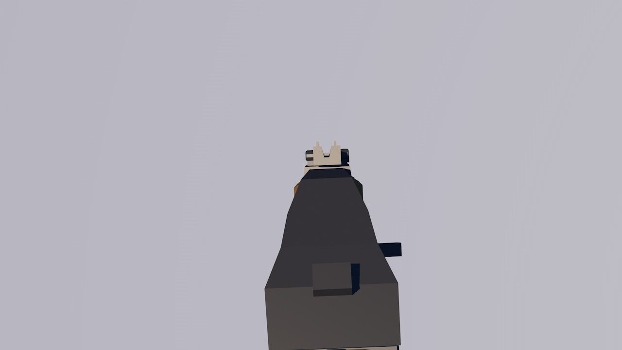 AK47 Low Poly Style Low-poly 3D model_7