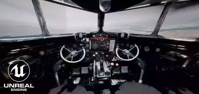 DC3 C-47 World War 2 Airplane Cockpit 