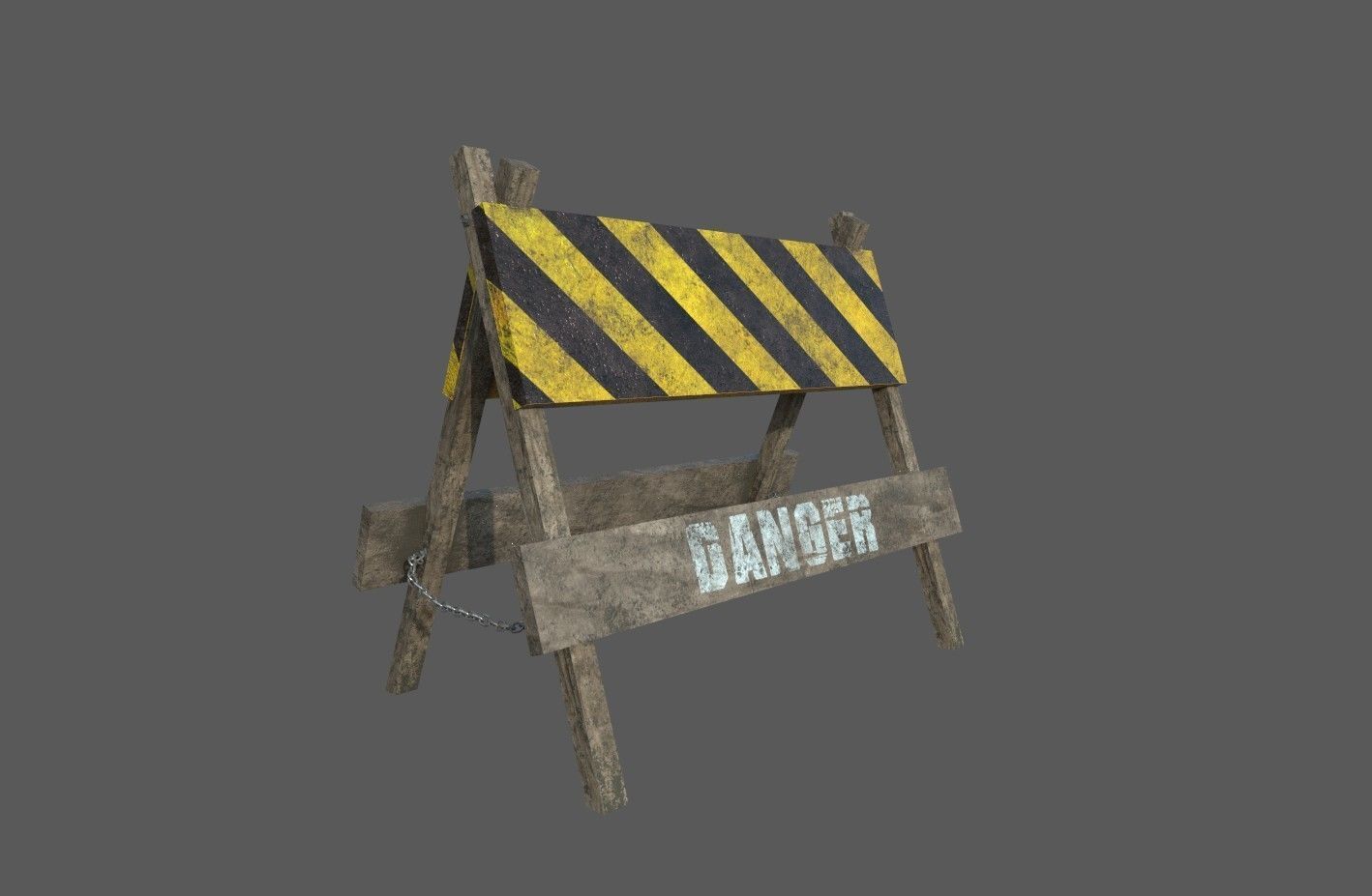 Traffic Barriers Low-poly 3D model_8