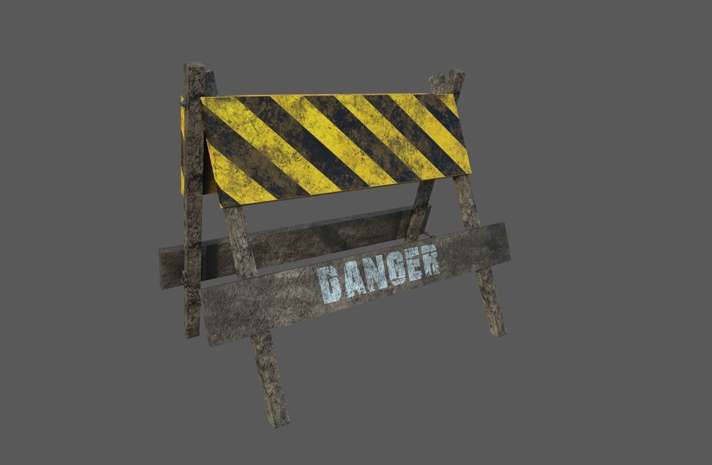 Traffic Barriers Low-poly 3D model_9