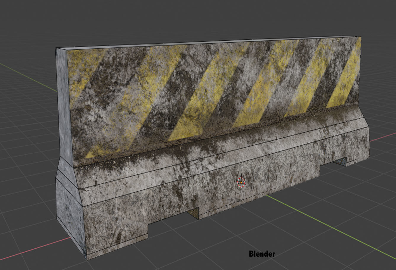 Traffic Barriers Low-poly 3D model_5