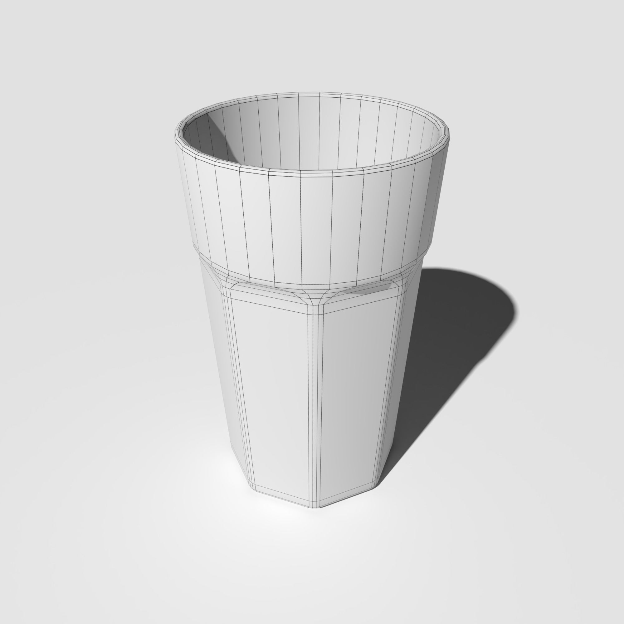 Glass Cup Low-poly 3D model_9