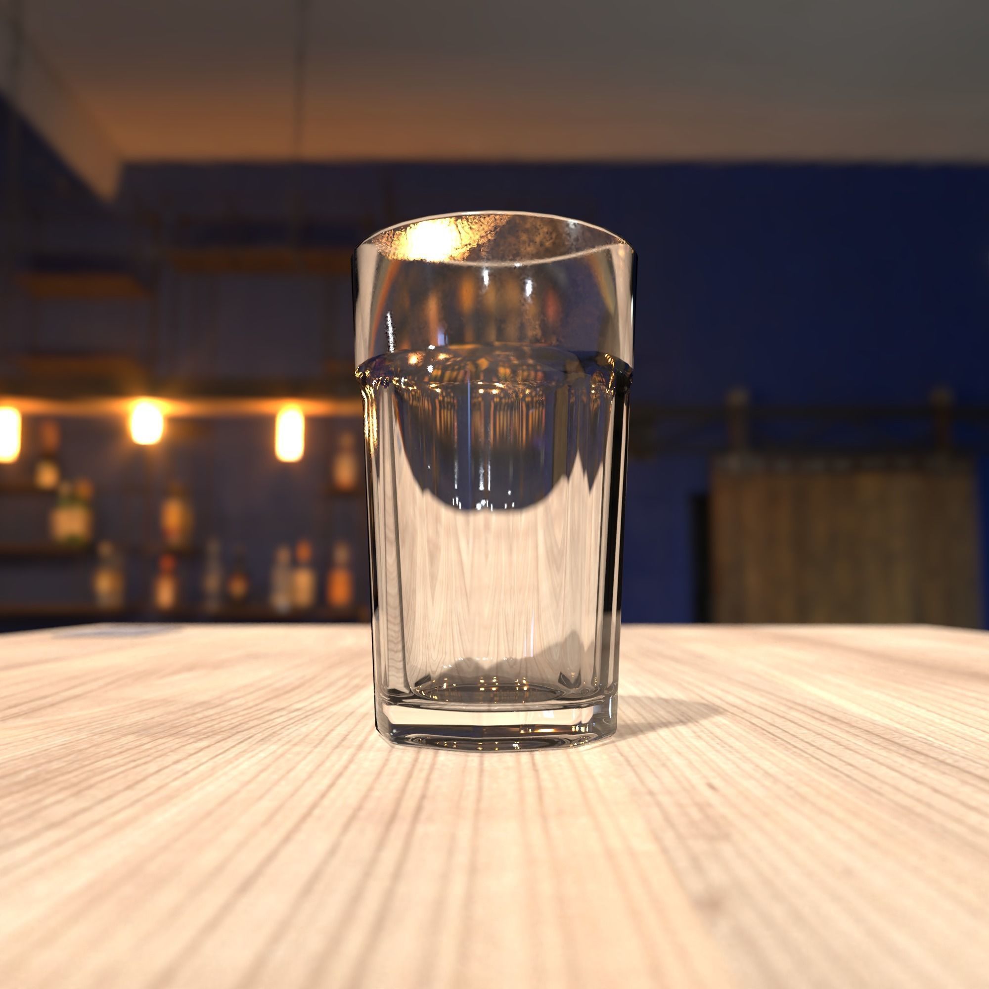 Glass Cup Low-poly 3D model_7