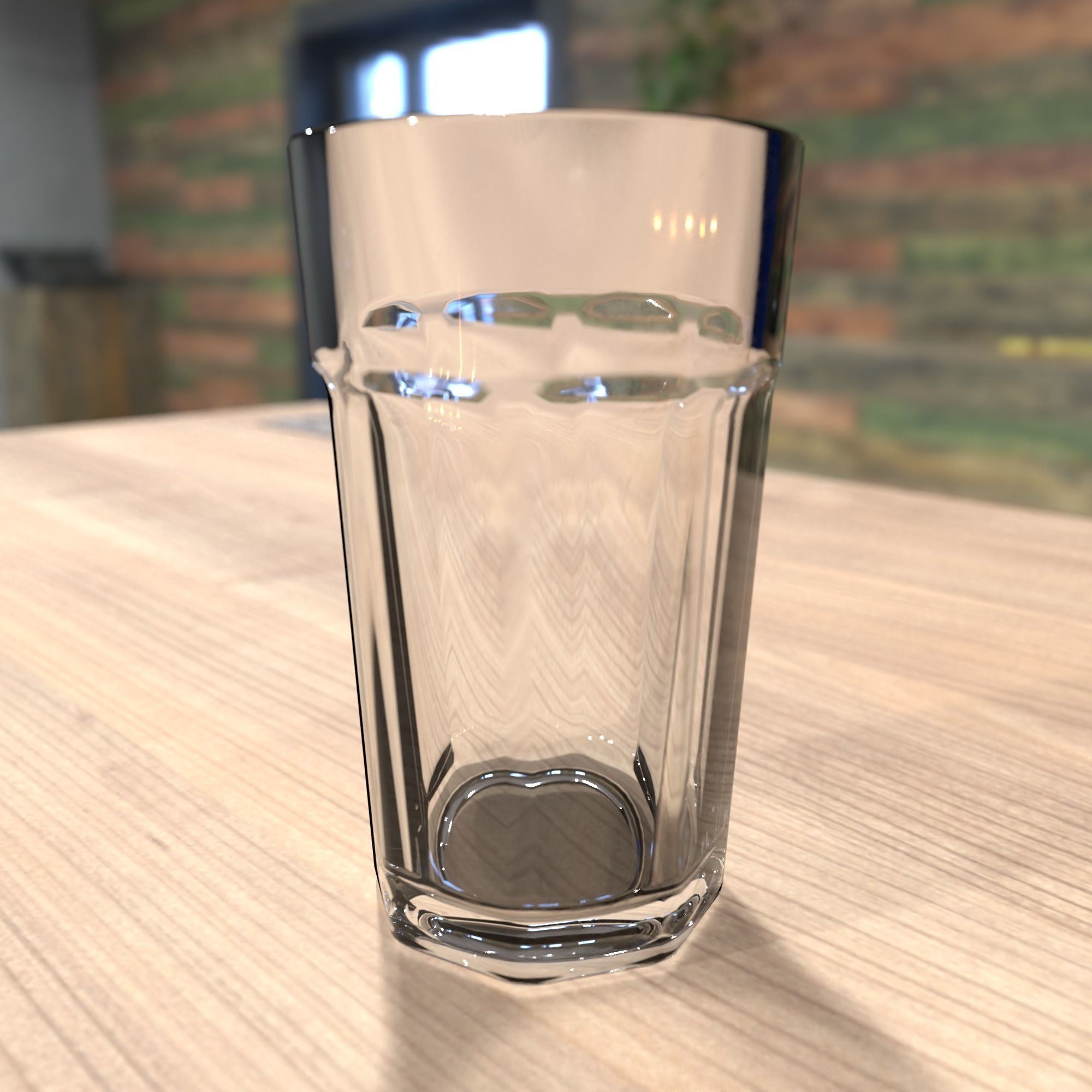 Glass Cup Low-poly 3D model_5