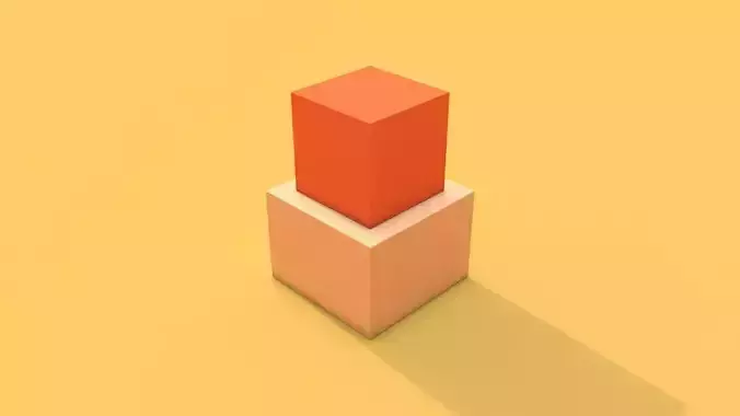 Falling Cubes With Animation Low-poly 3D model