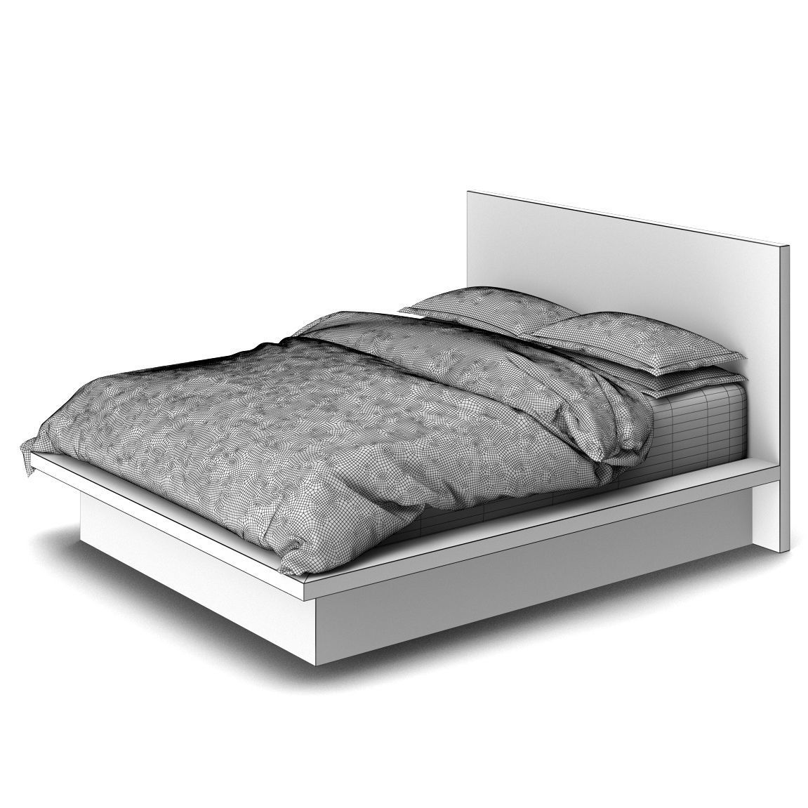 Restoration Hardware Reclaimed Russian Oak Platform Bed 3D model_3