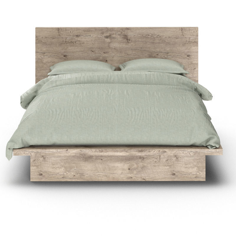 Restoration Hardware Reclaimed Russian Oak Platform Bed 3D model_1