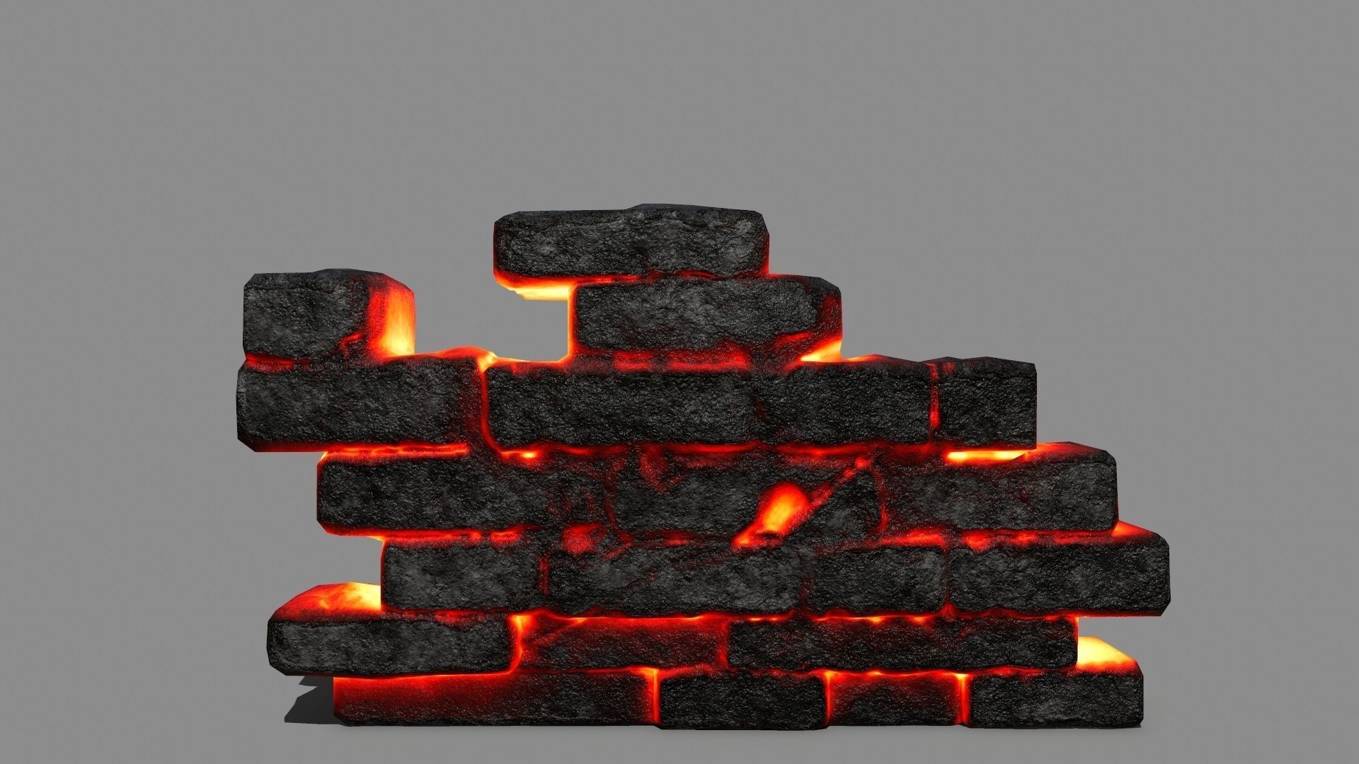 Stone Set arch made of fire Low-poly 3D model_8