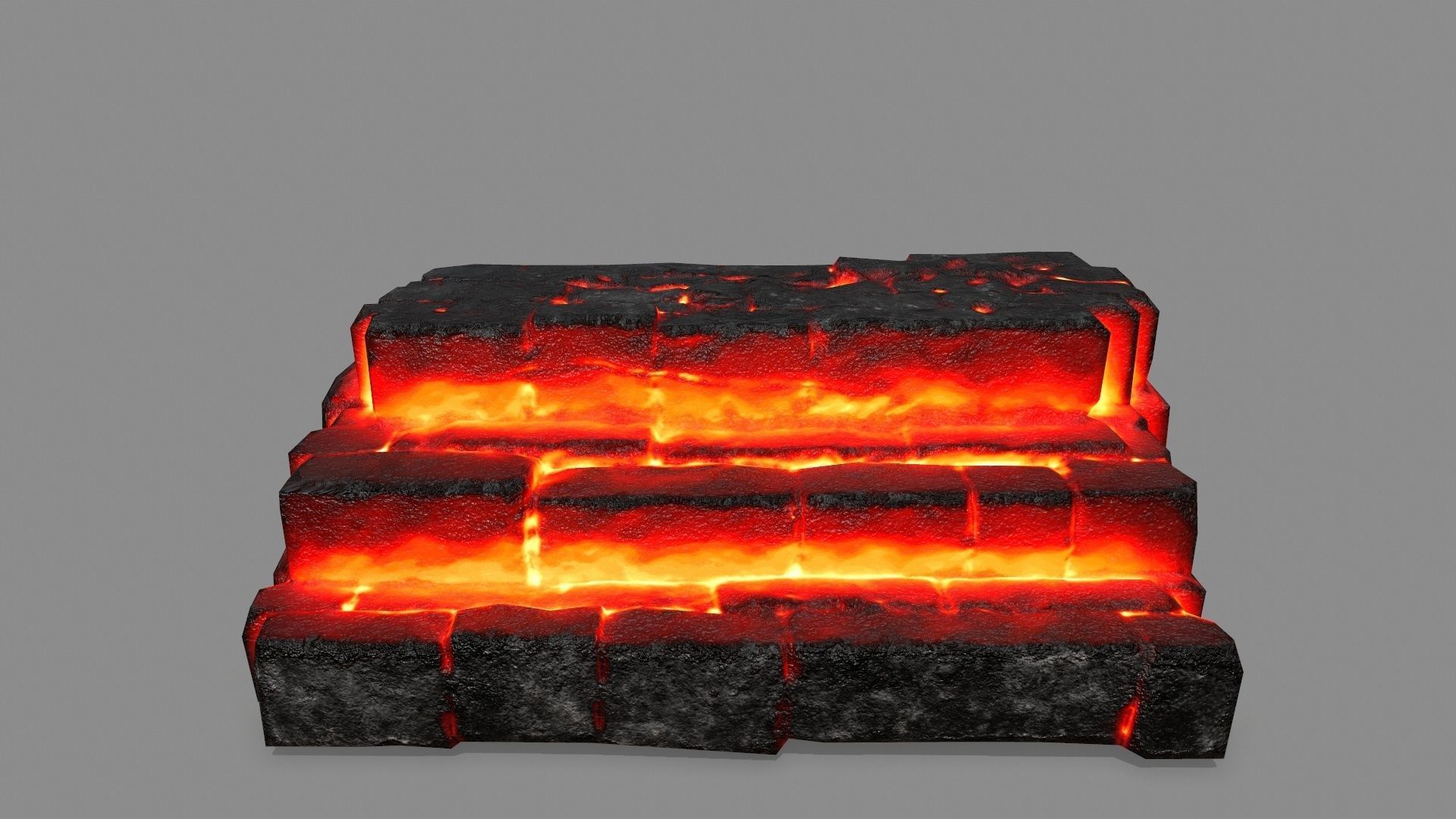 Stone Set arch made of fire Low-poly 3D model_14