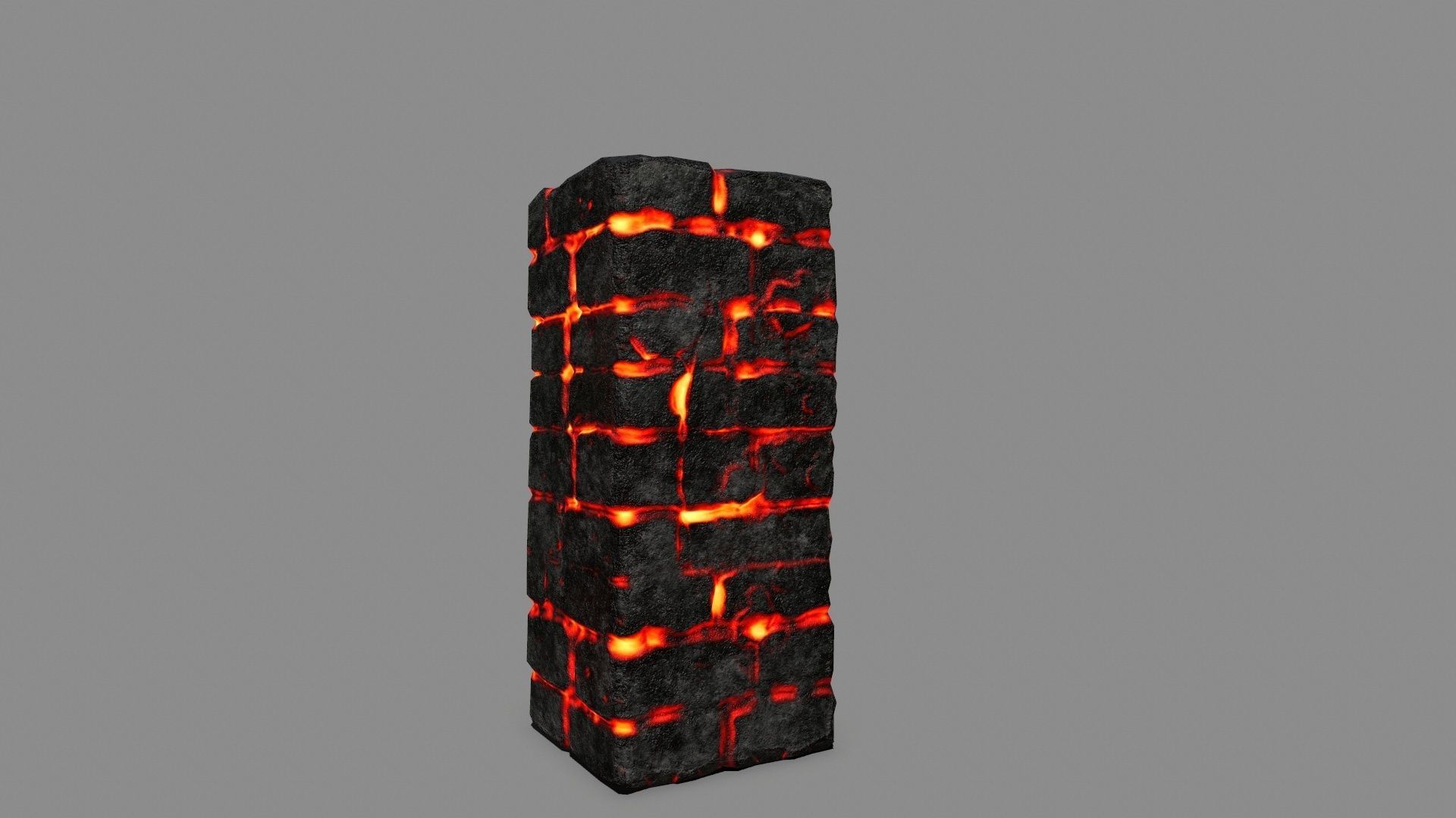 Stone Set arch made of fire Low-poly 3D model_7