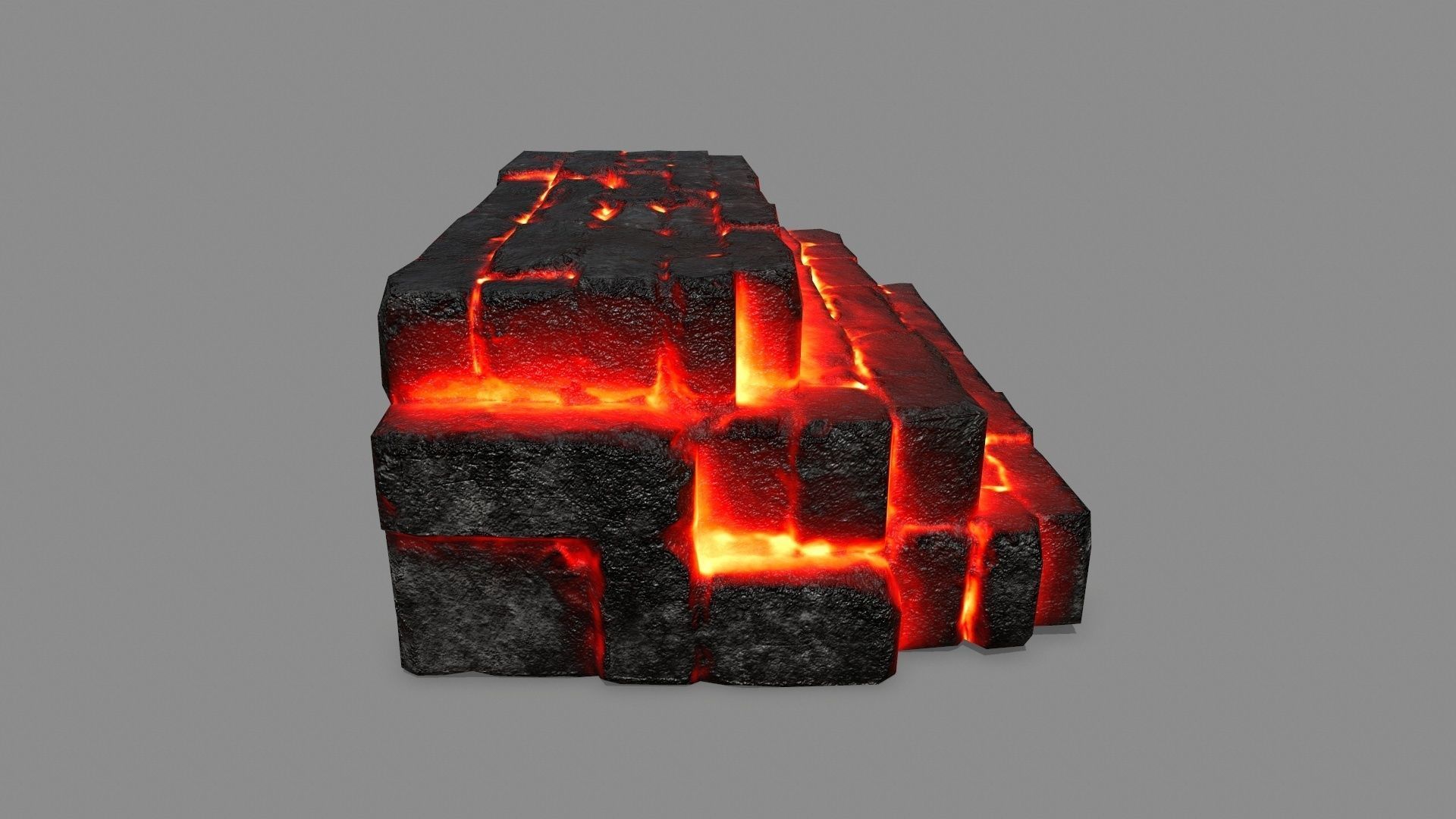 Stone Set arch made of fire Low-poly 3D model_15