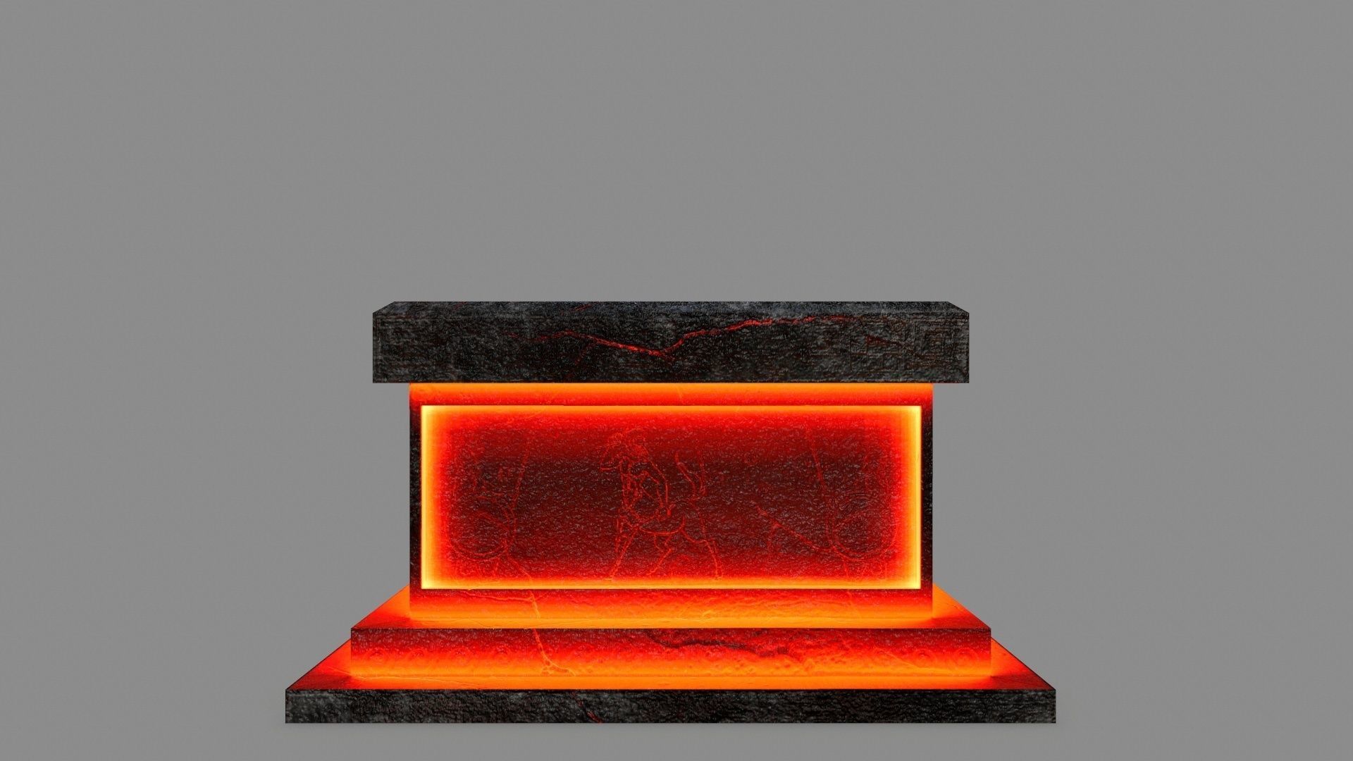 Stone Set arch made of fire Low-poly 3D model_10