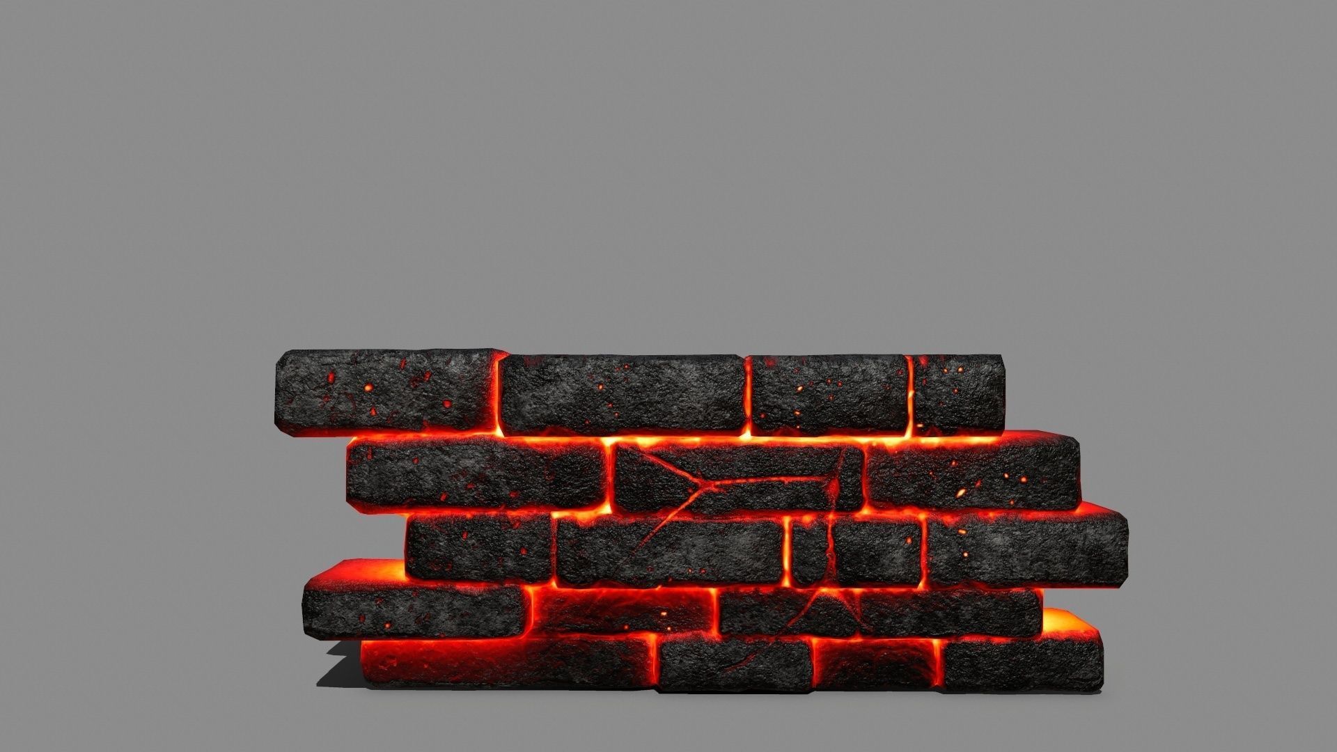 Stone Set arch made of fire Low-poly 3D model_4