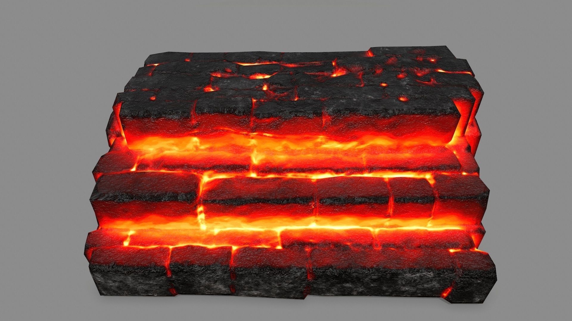 Stone Set arch made of fire Low-poly 3D model_13