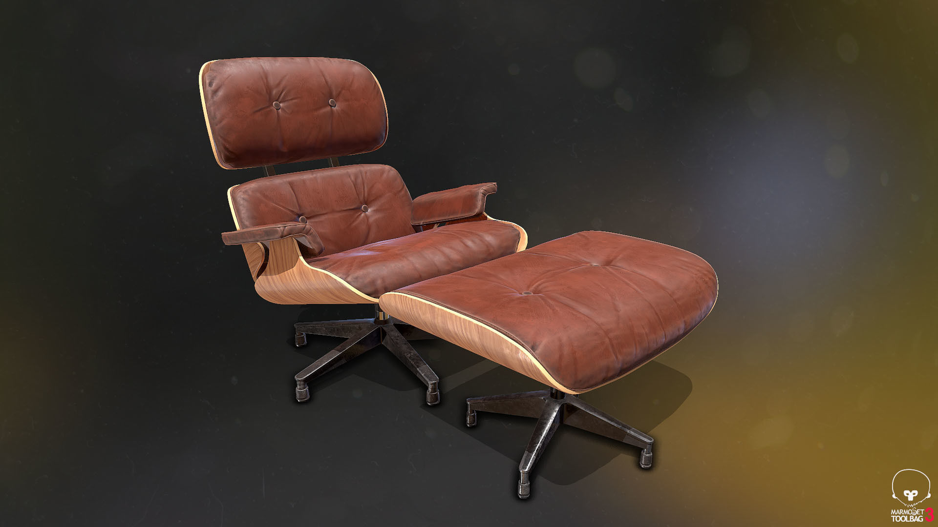 Eames lounge chair Free 3D model_3