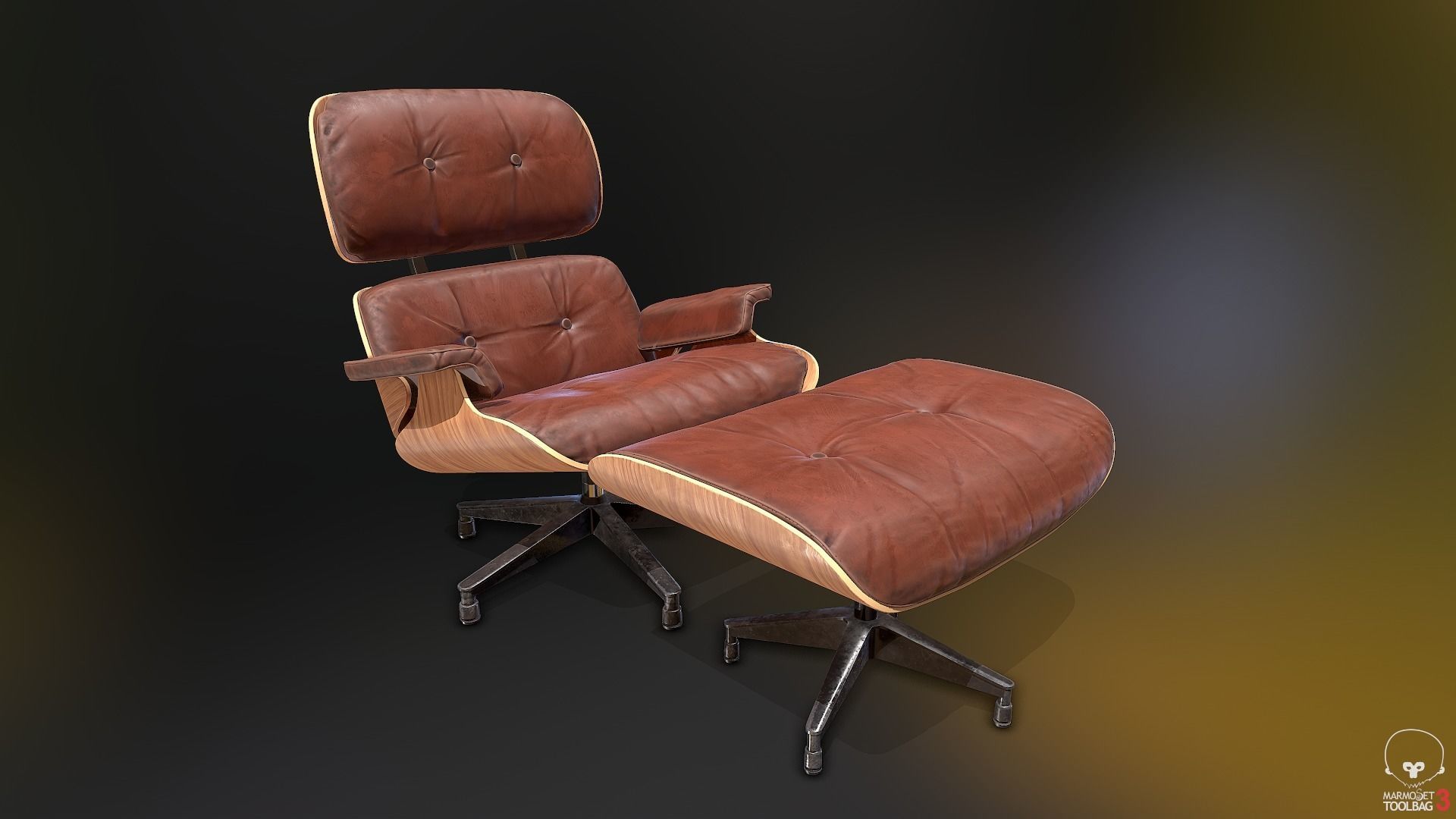 Eames lounge chair Free 3D model_6