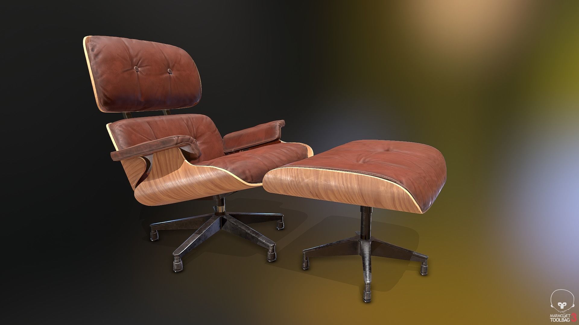 Eames lounge chair Free 3D model_5