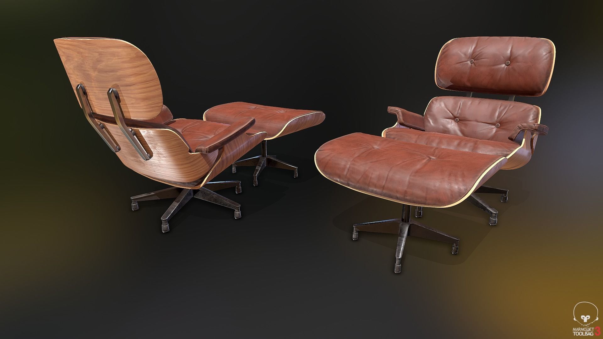 Eames lounge chair Free 3D model_7