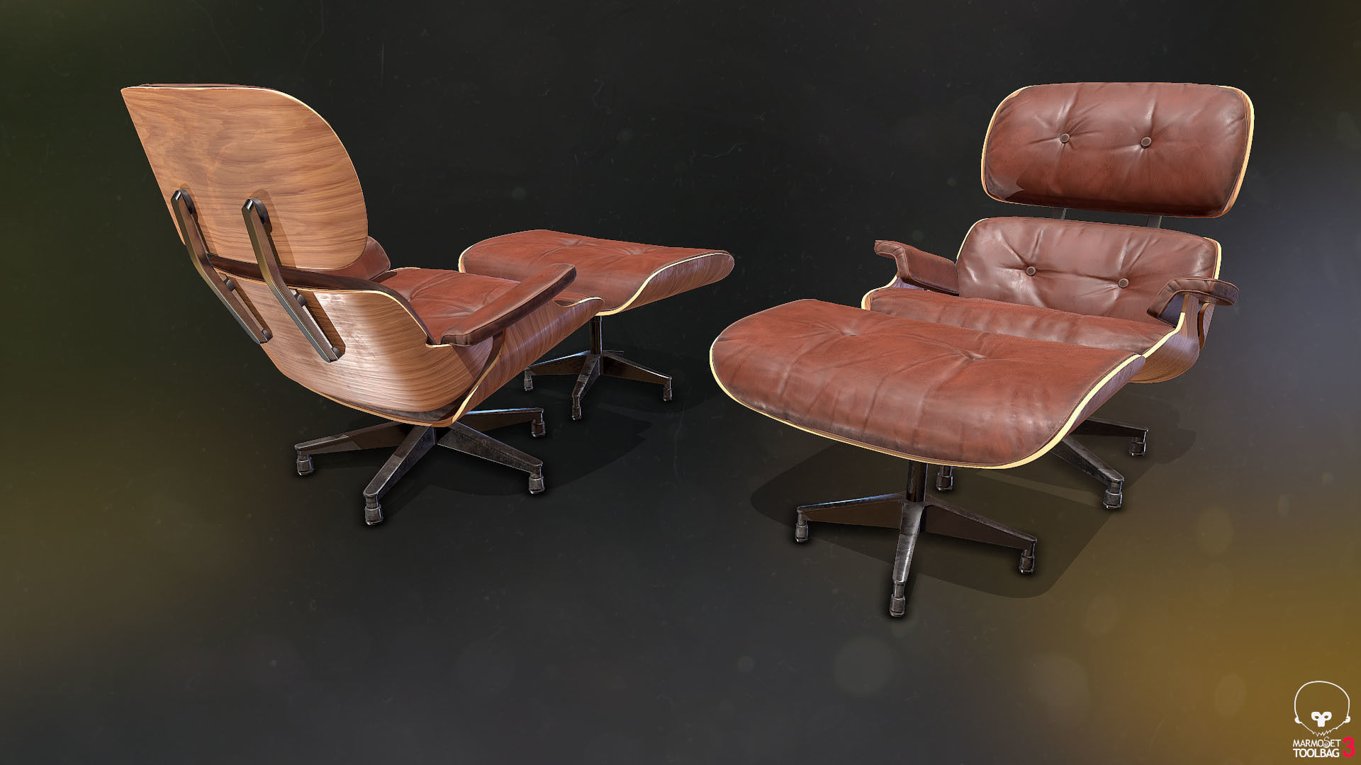 Eames lounge chair Free 3D model_2