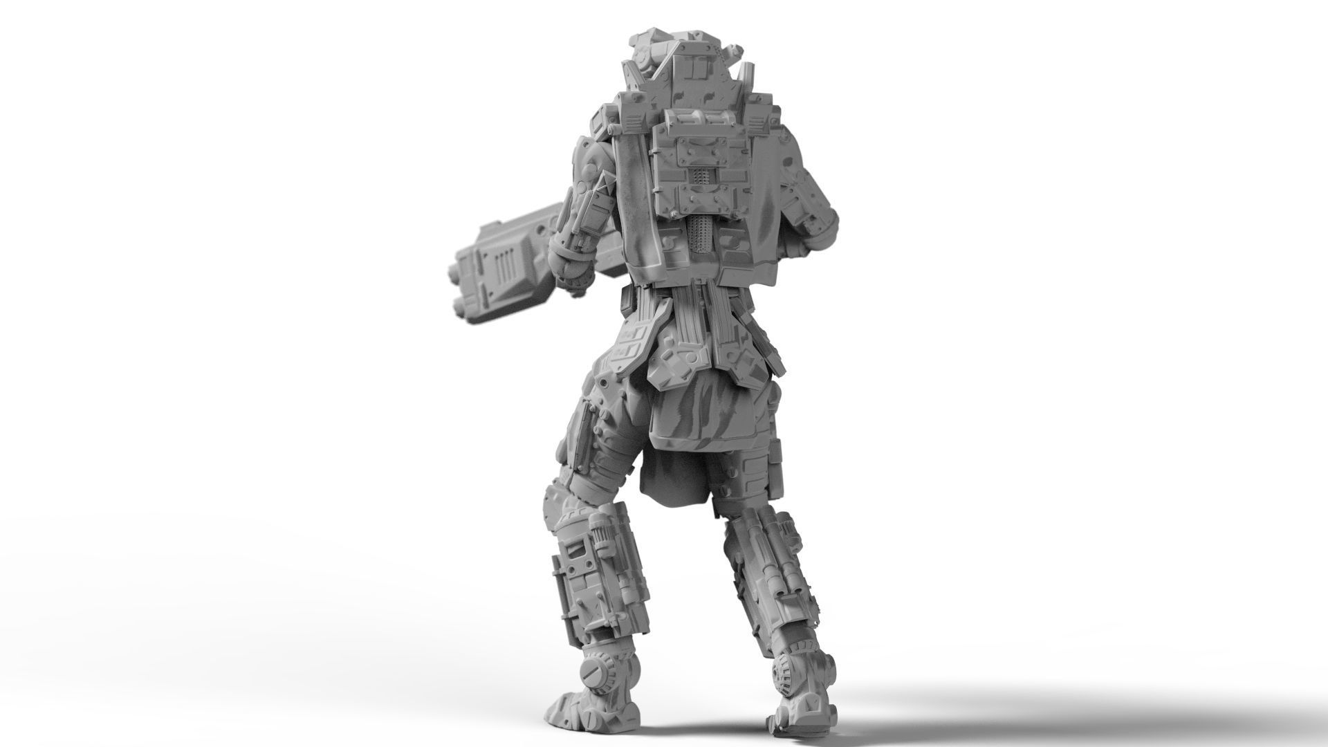 Scifi Battle Armor - Koloss Assault Rifle Infantry Variant 1 3D print model_2