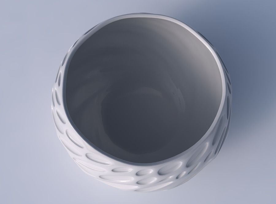 Bowl spheric twisted with bubbles 3D print model_2